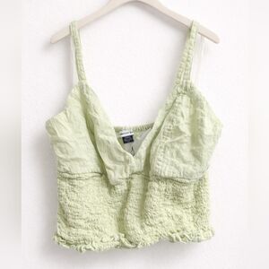 American Eagle Outfitters Pale Mint Smocked Cami Top